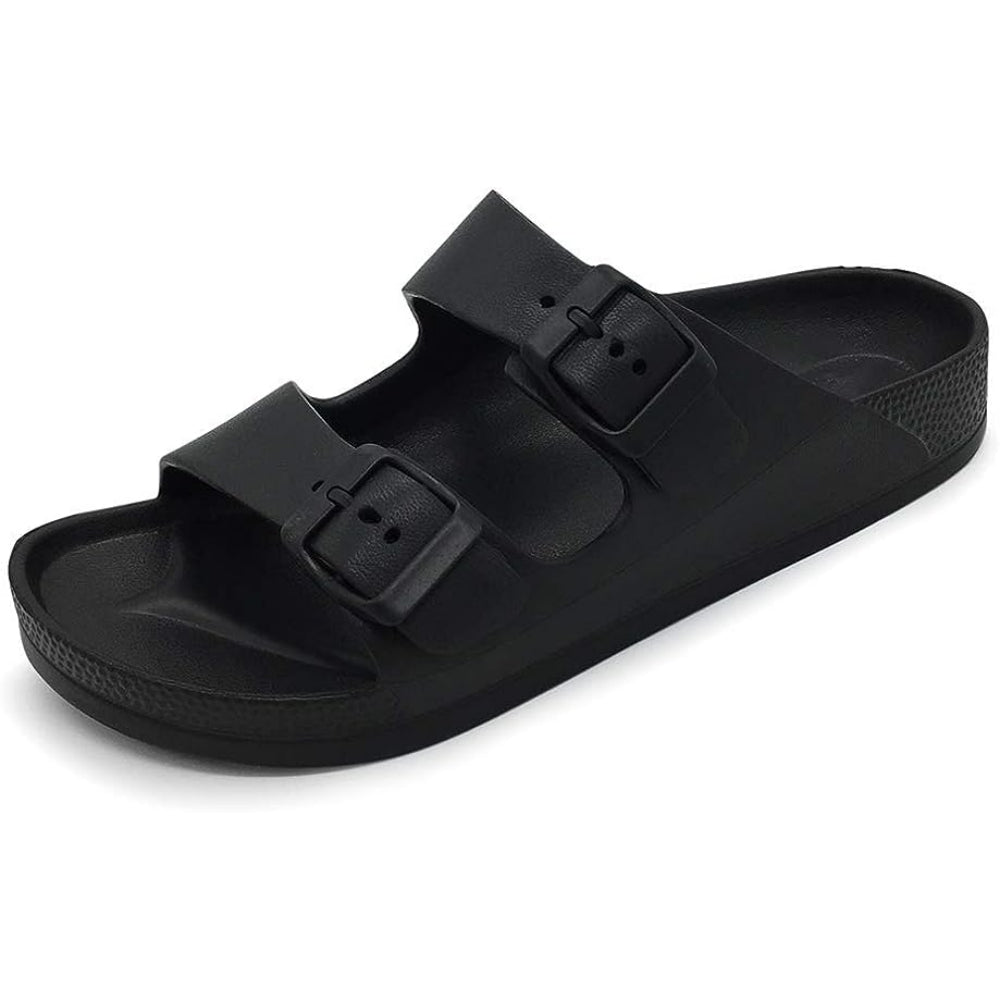 Double Buckle Patterned Sandals