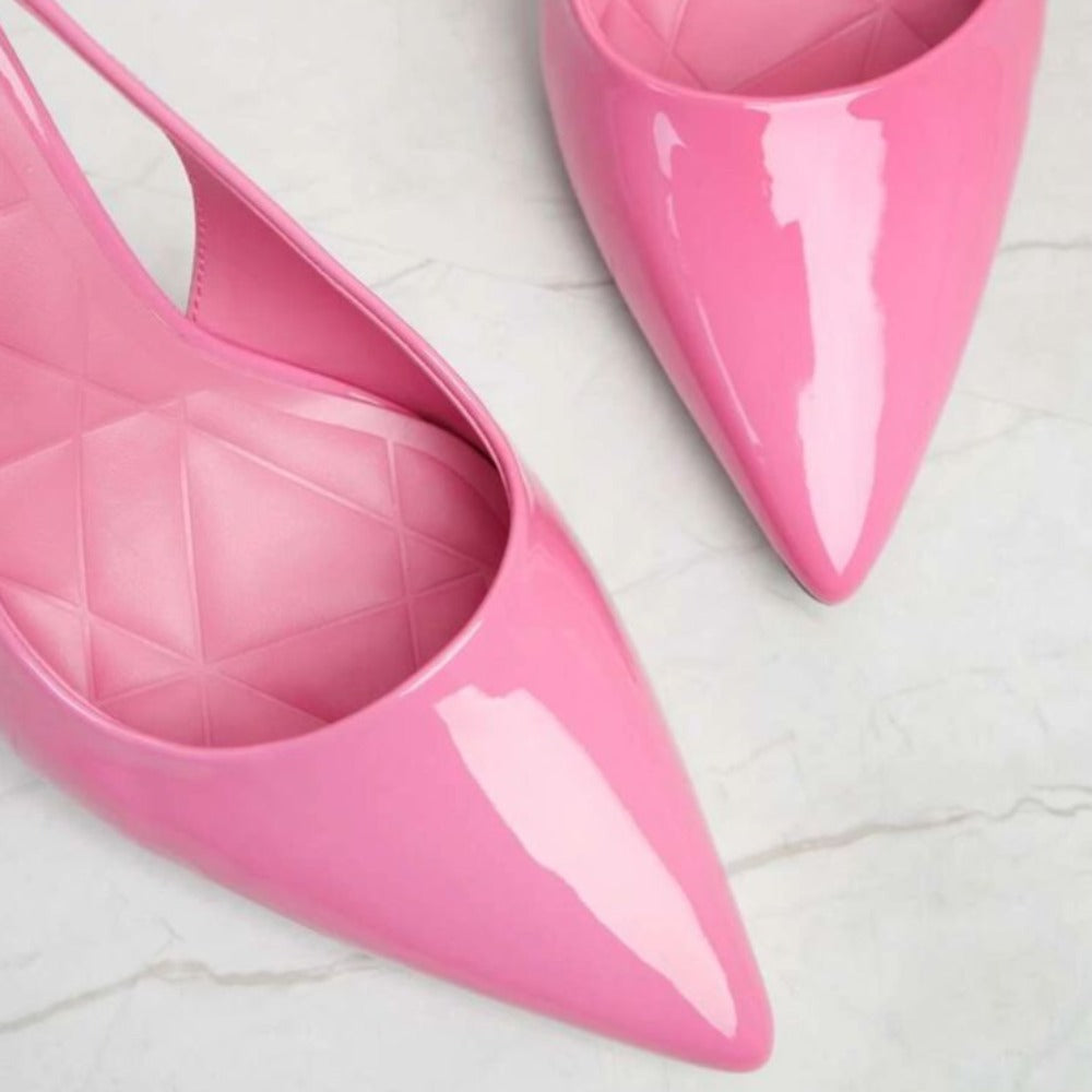 Leather Sling Back Pumps