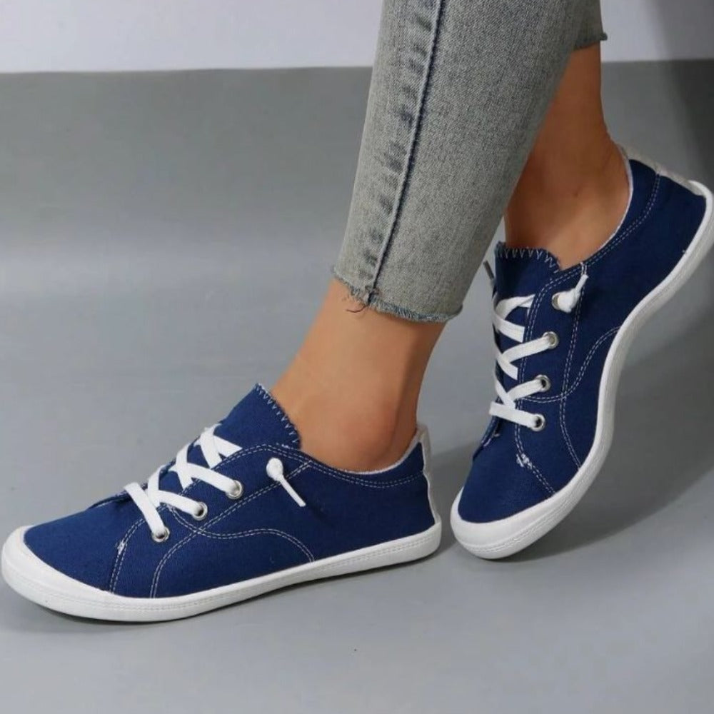 Women Lace Up Design Casual Shoes, Sporty Outdoor Faux Suede Slip-on Shoes