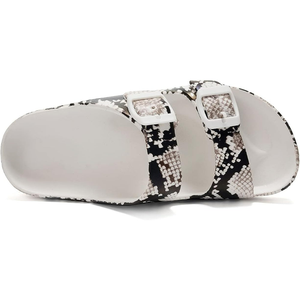 Double Buckle Patterned Sandals
