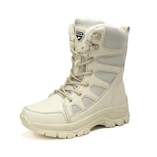 Casual High Top Plush Men Lace Up Snow Boots