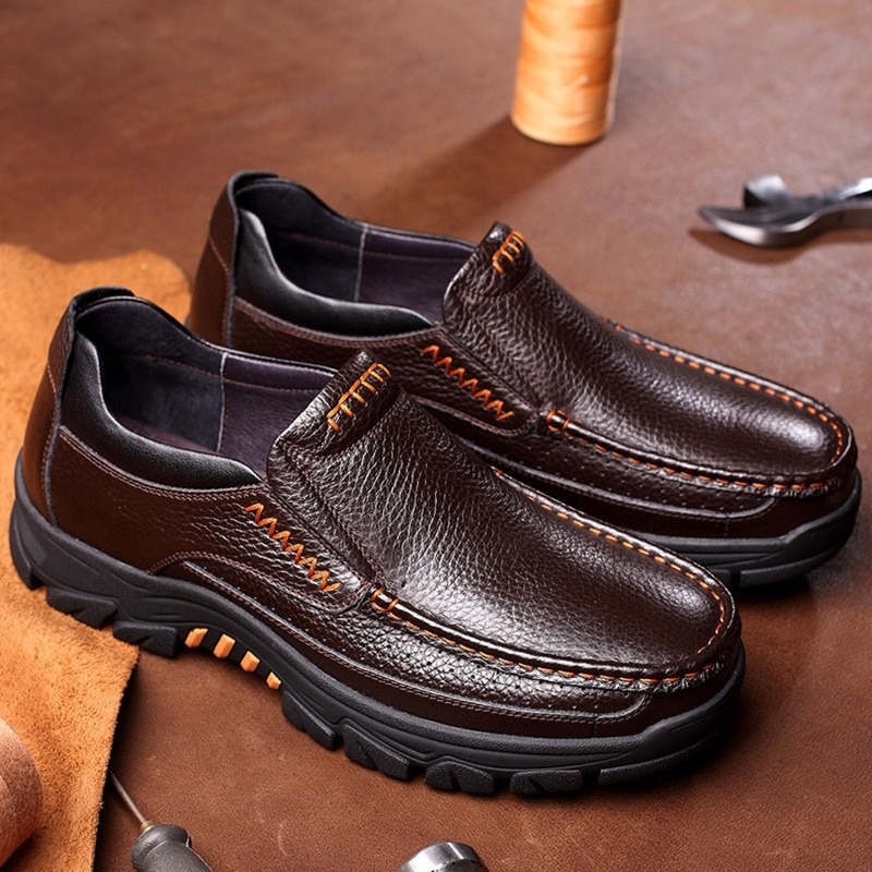 Genuine Leather Casual Slip-On Shoes