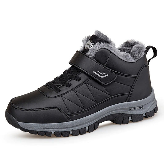 Plush Leather Waterproof Boots For Men
