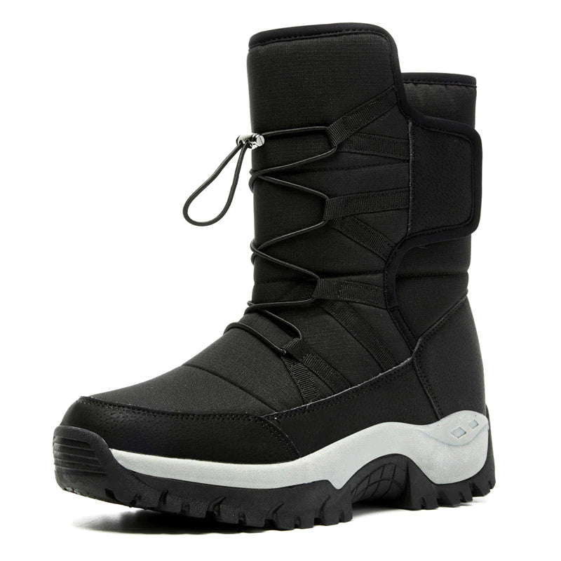 Lace Up High Top Casual Plush Men  Snow Boots